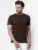 Men Solid Round Neck Pure Cotton Brown T-Shirt